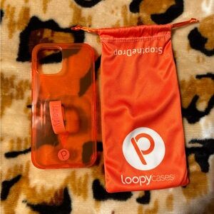Loopy Case - iPhone 12/12Pro - Righty - Orange Clear Case